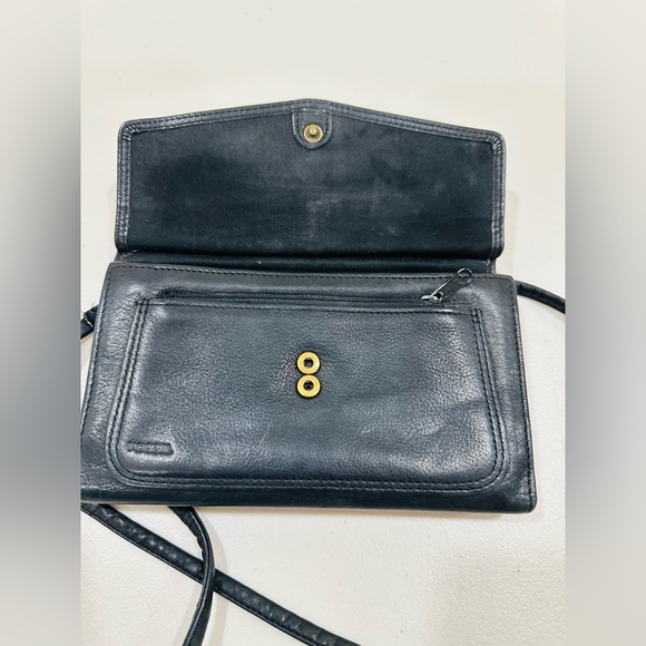 Fossil Vintage‎ Black Leather Crossbody Purse Bag Wallet Phone Sunglasses Pouch! - Picture 11 of 12